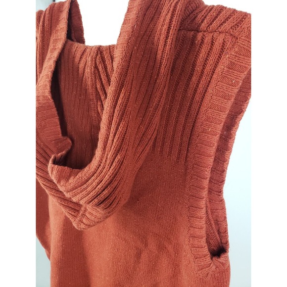 EDDIE BAUER‎ Womens Angora Blend Sweatshirt Vest Sz Large Rust Wooden Buttons - Picture 6 of 9